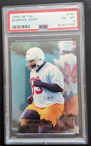 ✅1995 PSA Graded Warren Sapp 191 Fleer Metal Tampa Bay Buccaneers Football 9 NFL - Bild 2 von 4