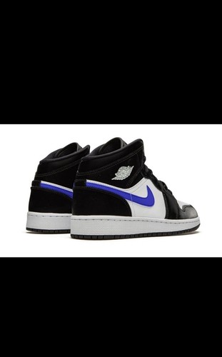 Nike Air Jordan 1 Mid (GS) Shoes Black Racer Blue White 554725-084 Size 6Y NEW - Picture 6 of 7
