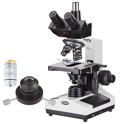 AmScope 40X-2000X Darkfield Trinocular Biological Compound Microscope