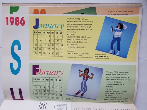 1/1986 Joe Weider's SHAPE magazine STEPHANIE POWERS Rita Wilson Calendar Inside - Picture 7 of 11