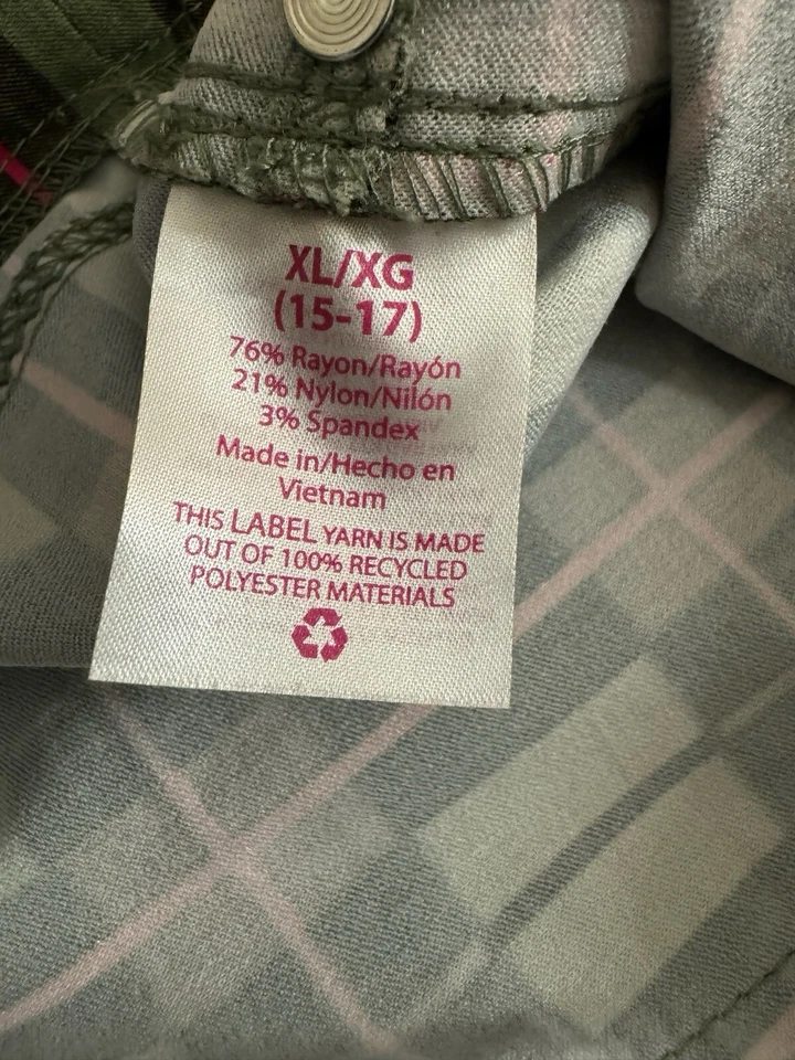 Pantalones legging elásticos para mujer talla verde a cuadros - XL sin límites Foto 4 de 4