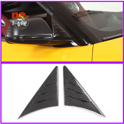 Carbon Fiber Kit Side Mirror Triangle Spoiler Trim For GR Supra A90 MK5 2019-22 - Picture 1 of 11