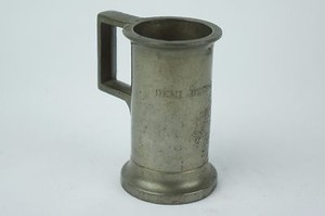 Antique french pewter measure / tankard ca. late 19th C. marked [Y7-W6-A9]