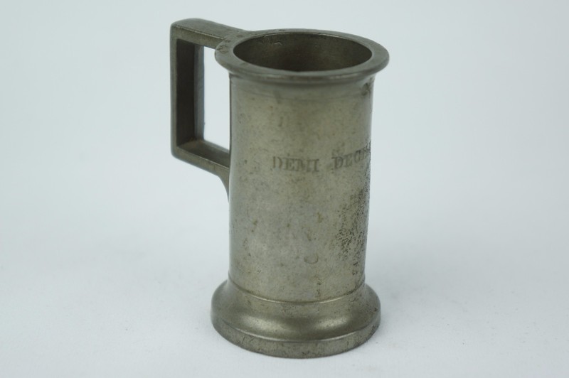 Antique french pewter measure / tankard ca. late 19th C. marked [Y7-W6-A9]