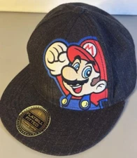 2012 Super Mario Bros Hat Mens Retro Gamer Nintendo Twill Flatbill/Fited L/XL
