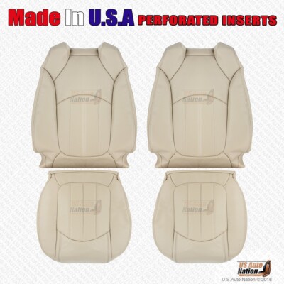 2011 2012 Chevy Traverse LTZ Driver & Passenger Bottoms-Tops Leather Cover Tan