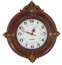 Hand Painted Resin Wall Clock,European Style Retro Vintage Clock Non - Ticking
