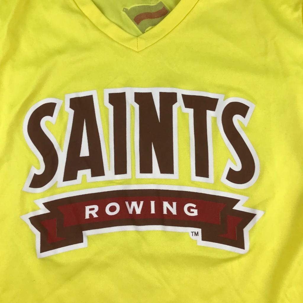 FILA Maglietta canottaggio St Lawrence Saints donna XL giallo collo a V maniche lunghe NCAA