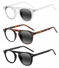 Bifocal Men Women Rivet Square Acetate Transition Photochromic Reading Glass