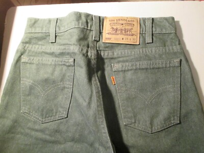 550 LEVIS STRAUSS CO ORANGE TAB VINTAGE 80's GREEN JEANS 29W X 30L USA 
