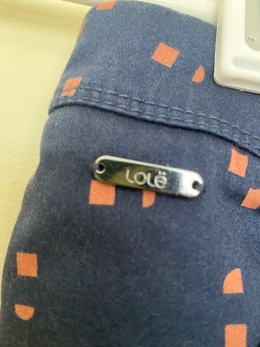 Vintage LOLE Size 8 Slacks Pants Navy Blue w/Square Designs Low Waisted - Picture 4 of 6