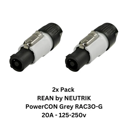 2x Pack REAN by NEUTRIK PowerCON RCAC3I-G Input 3 Conductor 6-12mm Blue NAC3F