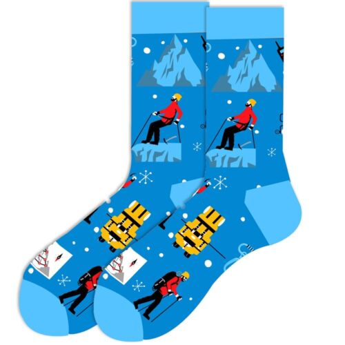 Mens Cotton Funny Socks Novelty Geometric Animal flower Dress Work Socks - Picture 4 of 30