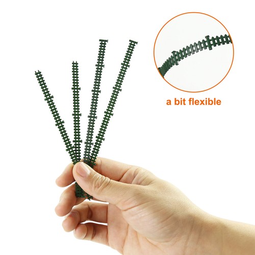 N Scale 1:160 Painted Green Model Fence with Gates Plastic Fencing w/ Door Kit - Picture 3 of 9