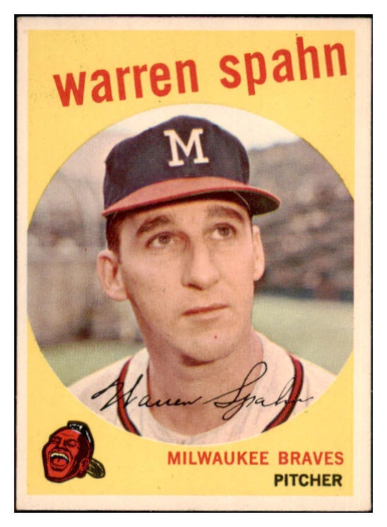 1959 TOPPS # 40 WARREN SPAHN BRAVES EX-MT OBSCURE 522177 (KYCARDS)