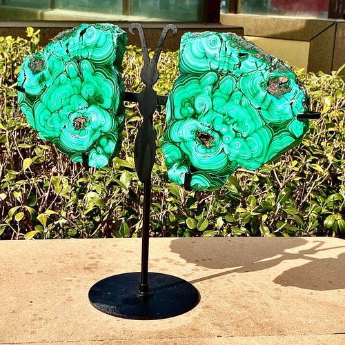 1.84+1.62LB Natural crystal Malachite wing Crystal Healing + brackets - 第 2/12 張圖片
