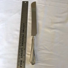Bread Knife Italy Stainless Kitchen Cake w/ Saw Tooth Silver Plate Handle 12''