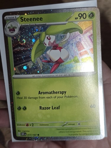 😻 Pokémon STEENEE 17/197 Pack Fresh OBF * Kosmos Holo RARE