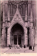 Christusportal der Kathedrale Metz France Cathedral 1910s German Postcard Photo