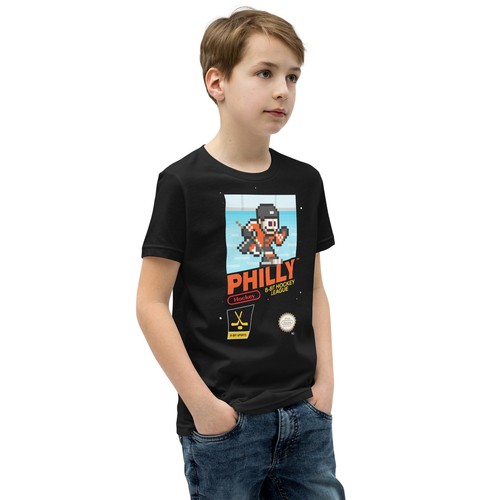 Philadelphia Flyers Hockey Team Jersey 8-bit Nintendo Youth Kid Child T-Shirt - Picture 3 of 8