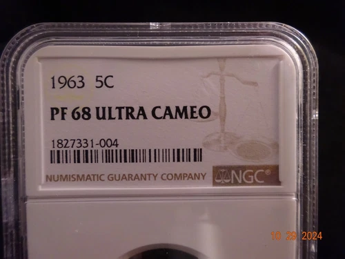 1963 Jefferson Proof Nickel, NGC PF68 Ultra Cameo