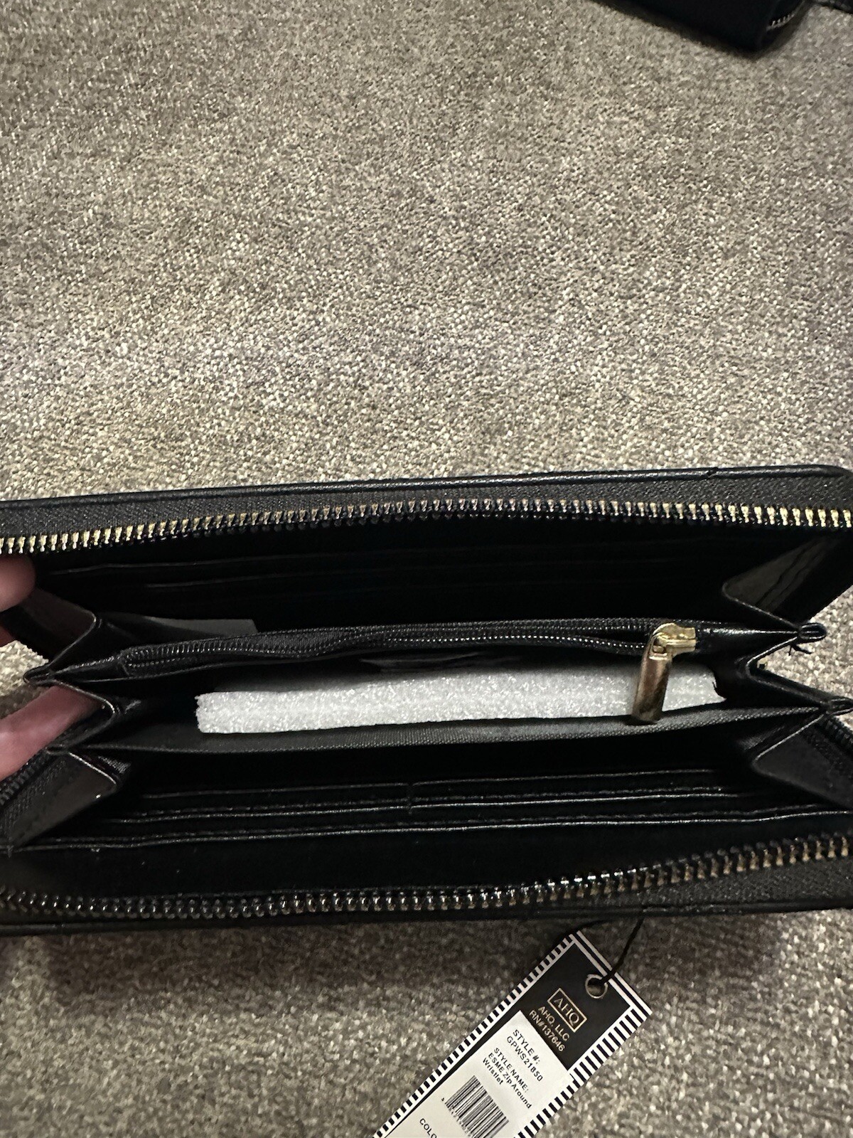 Wallet Quilted With Wrist Strap Black New With Tags