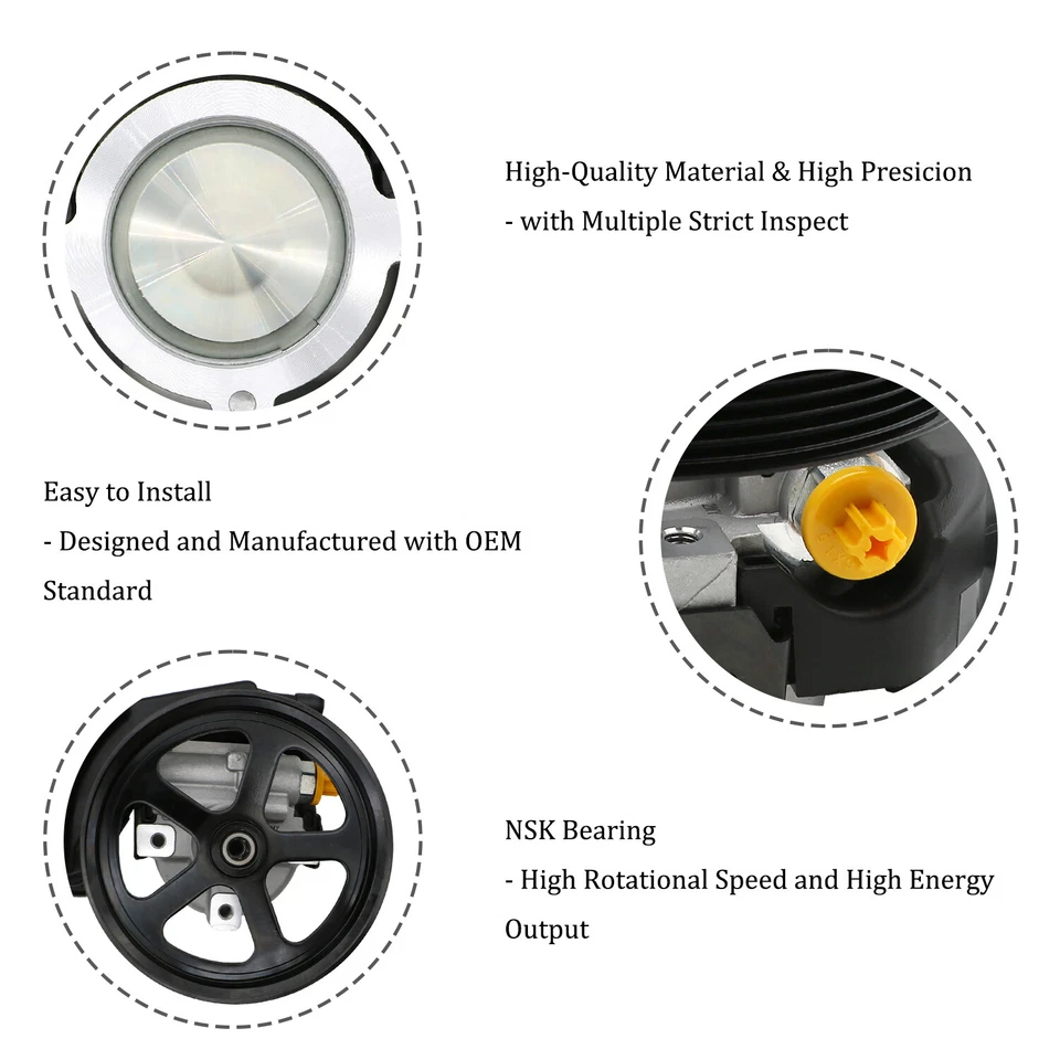 Power Steering Pump w/ Pulley & Reservoir for 2010-2012 Chevrolet Camaro V8 6.2L - Image 2 of 4
