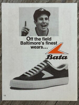 BATA SHOES Baltimore Orioles Brooks Robinson - Vintage Baseball Print Ad 1974