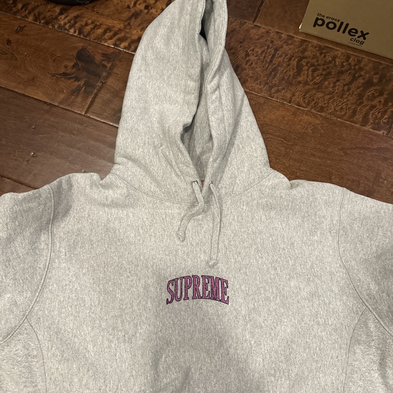 Brand New Supreme SS17 2017 Glitter Arc Logo Hooded Sweatshirt