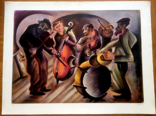 LITOGRAFÍA 1932 Firmada Rusa Ryback Judía Vanguardia Shtetl KLEZMER Judaica - Imagen 3 de 14