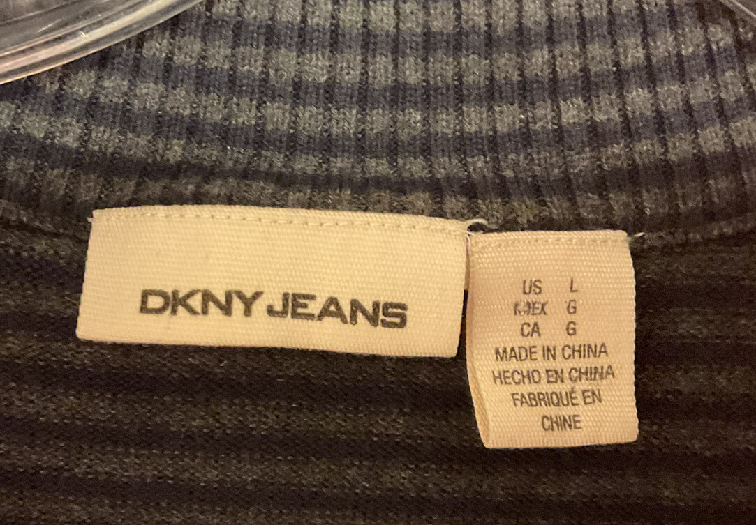 DKNY Mens 100% Cotton 1/4 Zip Ribbed High Neck Collar & Hem DKNY Mens 100% Cotton 1/4 Zip Ribbed High Neck Collar & Hem