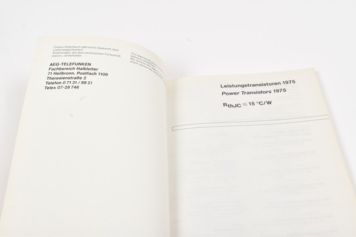 AEG-TELEFUNKEN Leistungstransistoren 1975 - Datenbuch - Power Transistors - RthJ - Picture 2 of 7