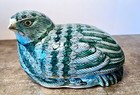Antique Chinese Quail Porcelain Box Famille Verte Quail With Cover Turquoise