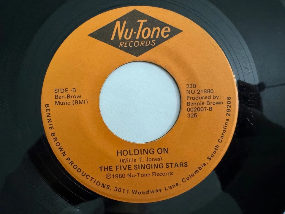 Rare Sweet Soul Gospel 45 - Five Singing Stars "Holding On"/"Jesus I'll.." HEAR Foto 2 de 2