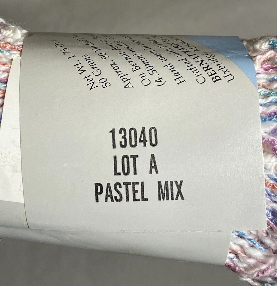 5 ct VTG Bernat Viva Yarn Skeins Pastel Mix 13040 90 yd Cotton Blend 50g 1.75 oz - Image 4 of 4