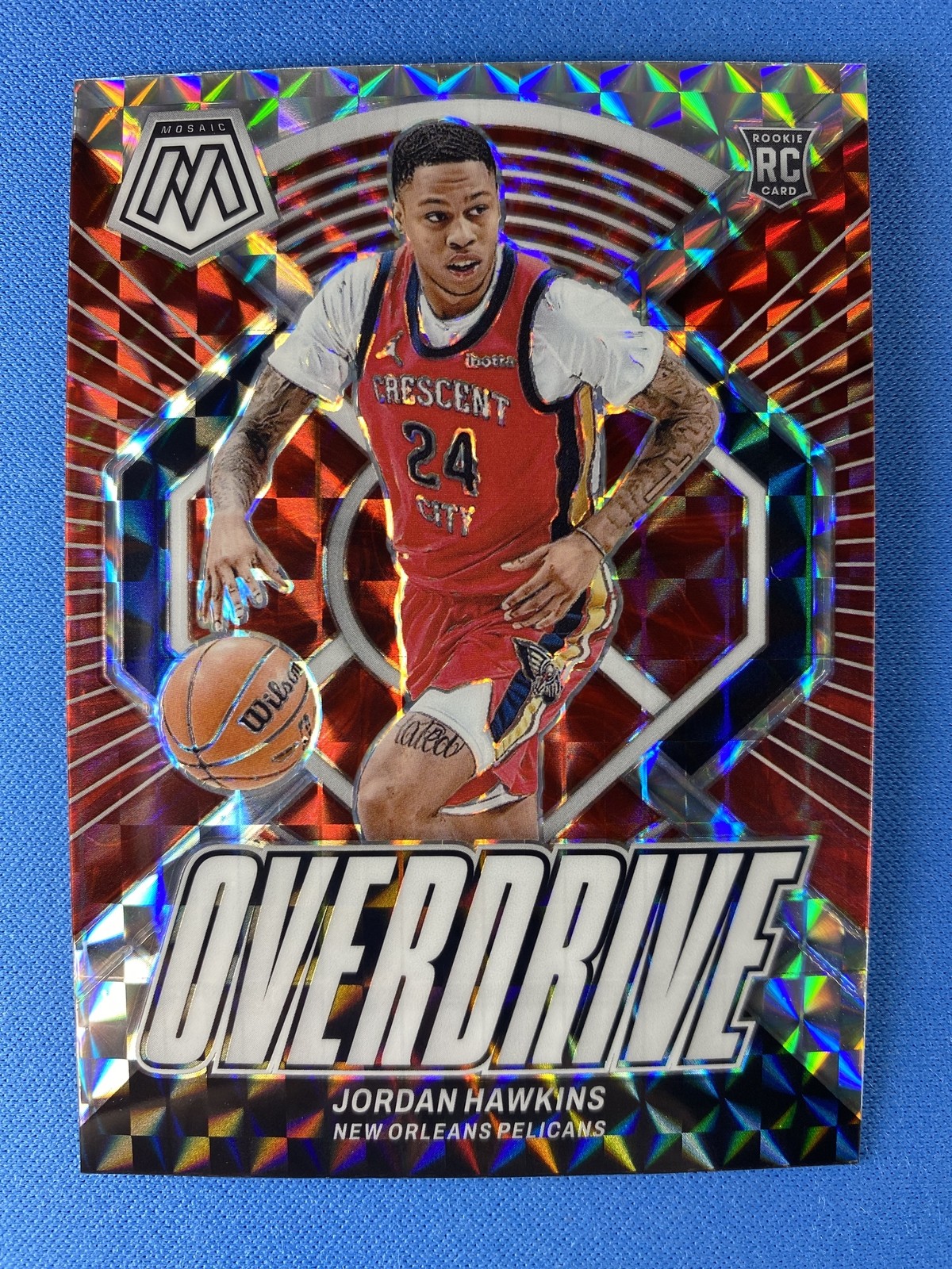 Jordan Hawkins 2023-24 Panini Mosaic #19 Overdrive Prizm RC New Orleans Pelicans