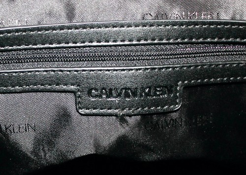 CALVIN KLEIN Lina Convertible Tote Crossbody Gray Black Leopard Canvas - Picture 6 of 8