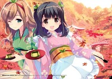 Landscape kimono original characters anime girls Custom Gaming Mat Desk