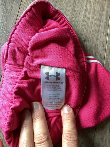 Under Armour Running Athletic Shorts Girls Youth Size 4 Pink White EUC Comfort - Picture 6 of 10
