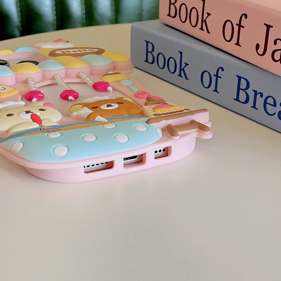 Cute Dessert House Rilakkuma Soft Case Cover For iPhone 16 Pro Max 15 14 13 Pro - Image 3 of 4