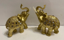Feng Shui pair of gold elephants statue