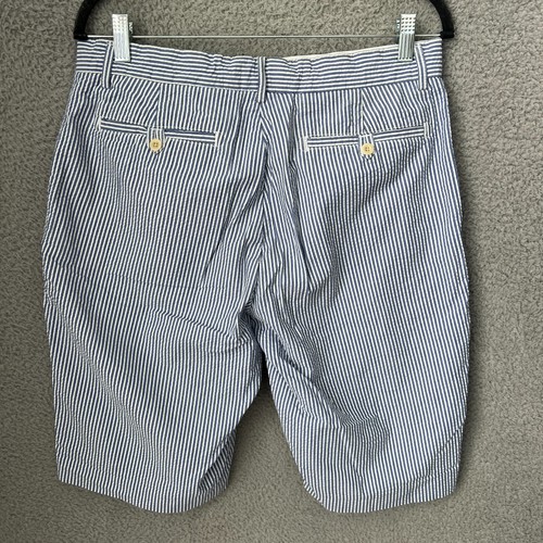 Polo Ralph Lauren Shorts Mens 32 Blue White Striped Seersucker Chino Golf Preppy - Picture 2 of 11