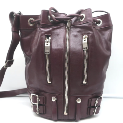 バッグ・カバンその他 SAINT LAURENT Leather bucket bag Bordeaux Saint Laurent Rider Bucket Bag Bordeaux Leather Medium