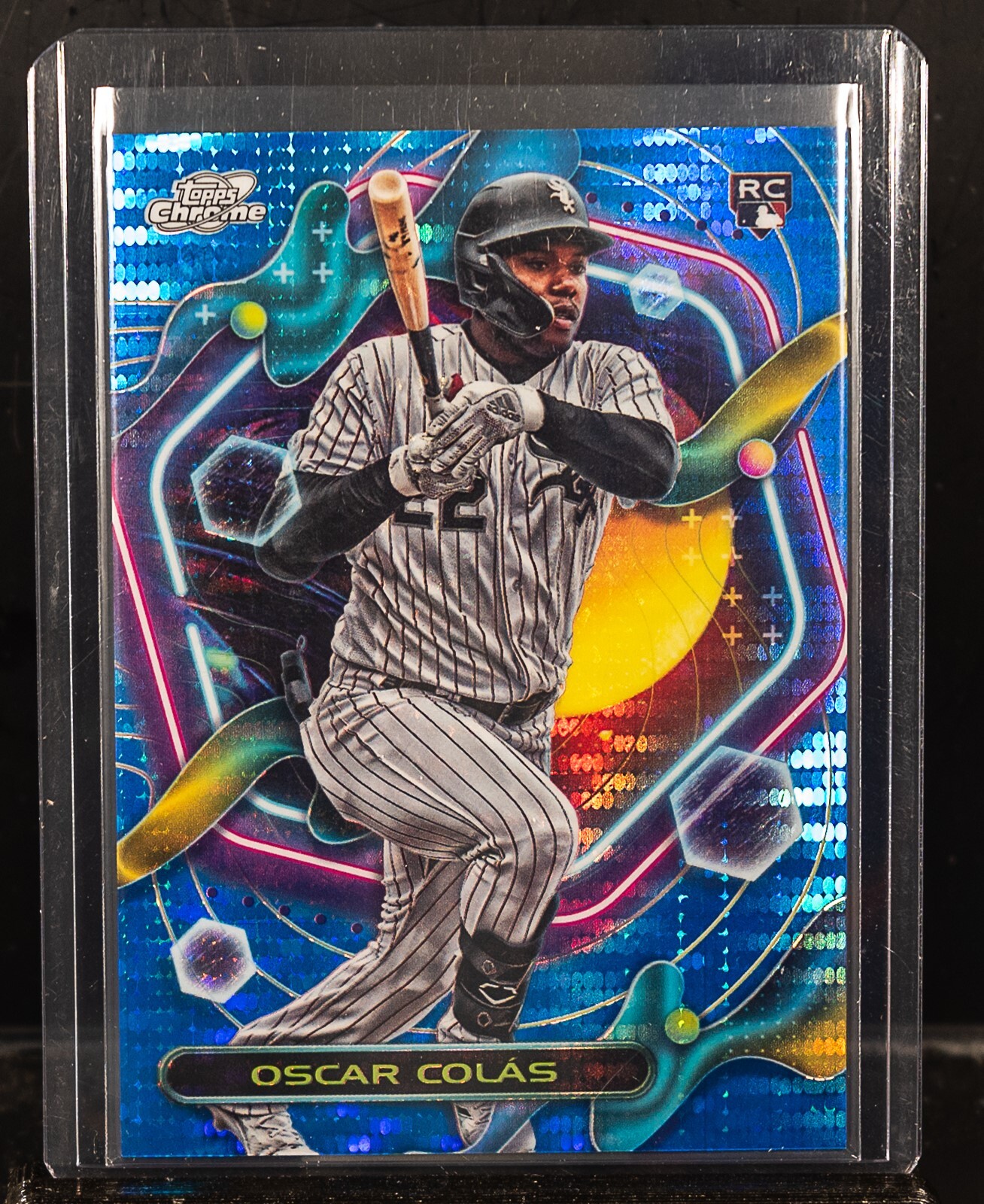 Oscar Colas 2023 Topps Chrome Cosmic Blue Moon Refractor RC Rookie 28/99