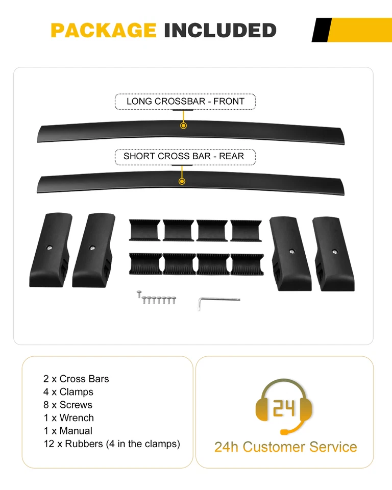 Barra transversal negra para riel de techo Mercedes Benz ML GLE 2013-2019 Foto 3 de 4