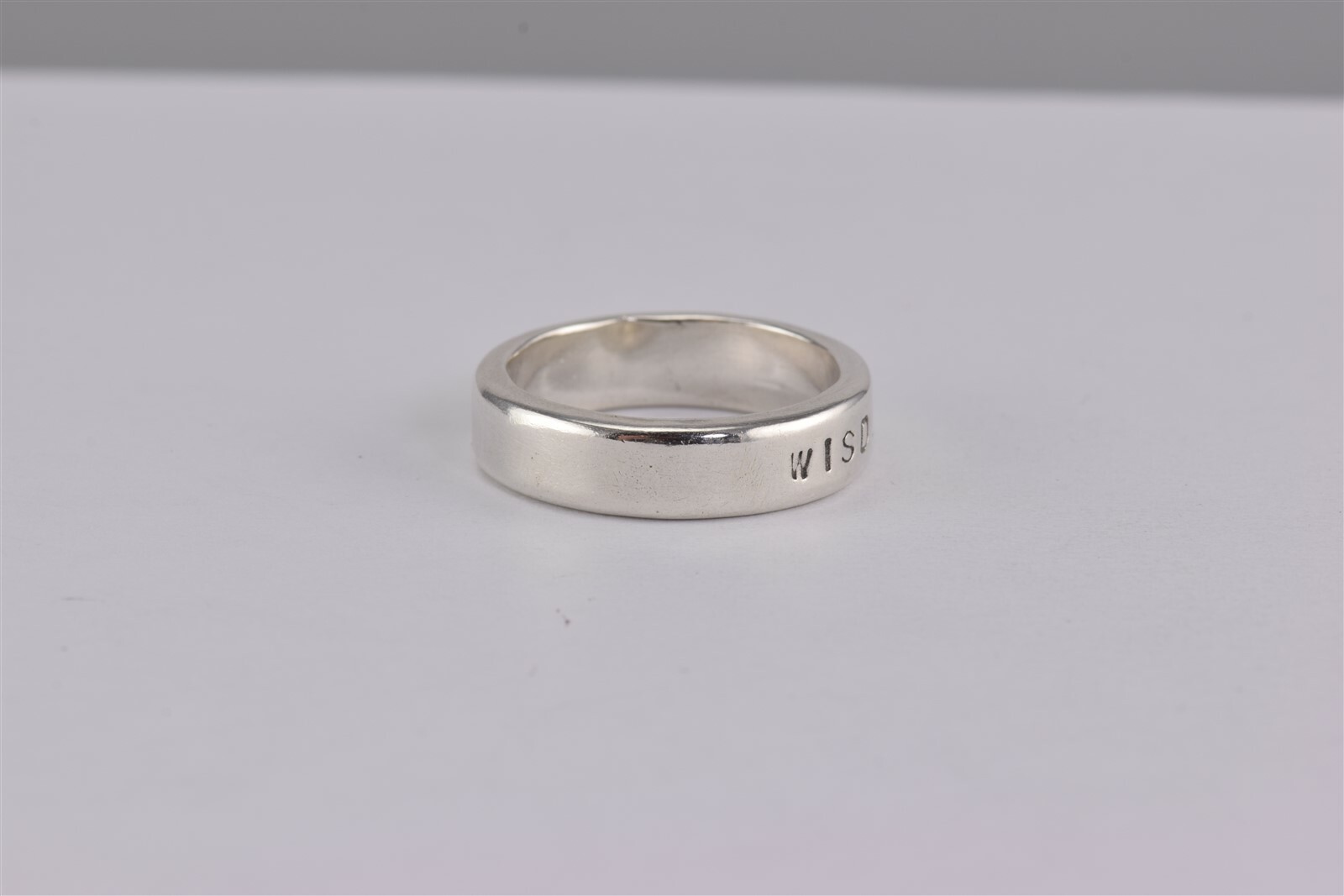 Sterling Silver 5mm WISDOM Stackable Flat Sided T… - image 2