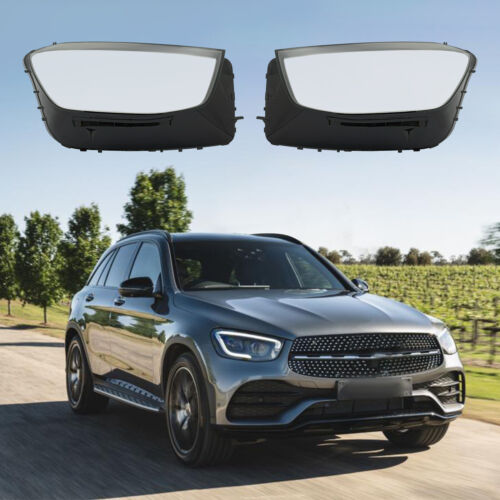 Pair R&L Headlight Lens CoverCover For 2020-2023 Benz GLC Class Headlight Models - Picture 4 of 17
