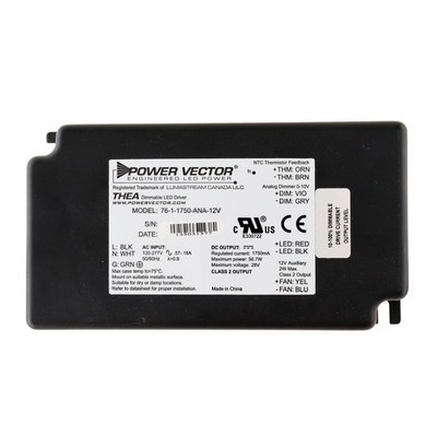 POWER VECTOR 76-1-1750-ANA-12V DIMMABLE LED DRIVER, 28V, 1750MA, 56W, 120-277V