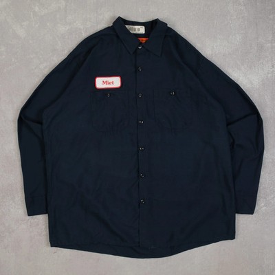 Red Kap Vintage Miet Workwear Patch Shirt XL Herren Navy Blue Company