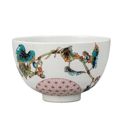 Chawan Kutani Yaki Ware Japanische Matcha Grüntee Schale Wilde Traube Japan